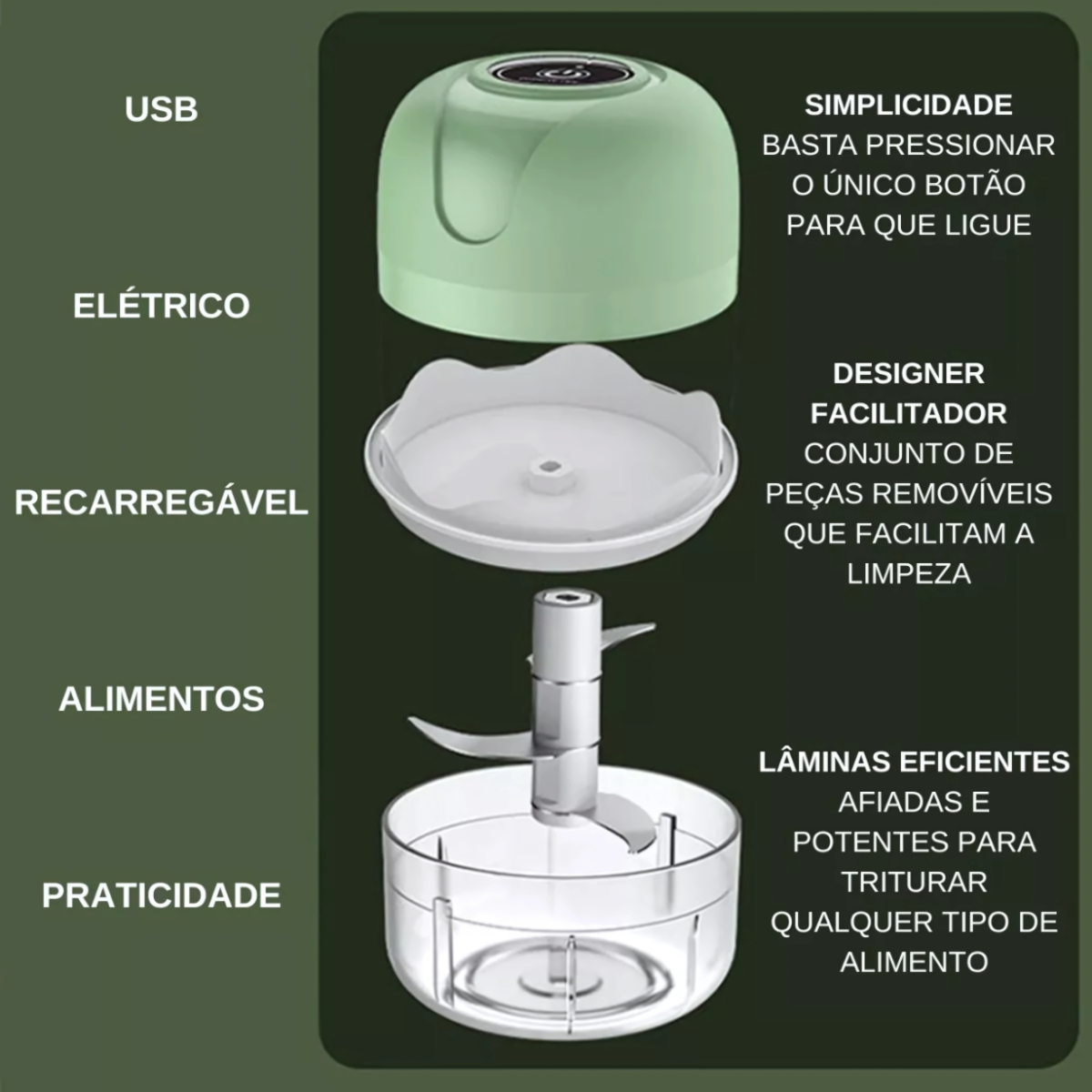 Mini Processador Alimentos USB - A Gourmet
