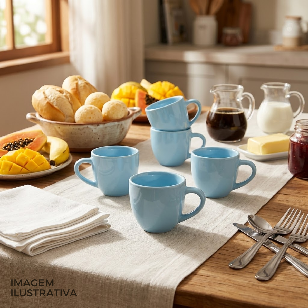 Xicara de Café Porcelana Azul 95ml