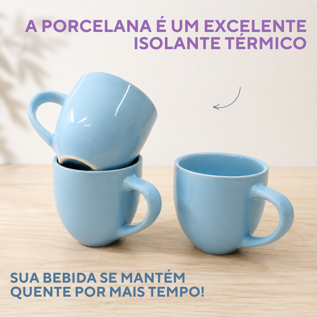 Xicara de Café Porcelana Azul 95ml