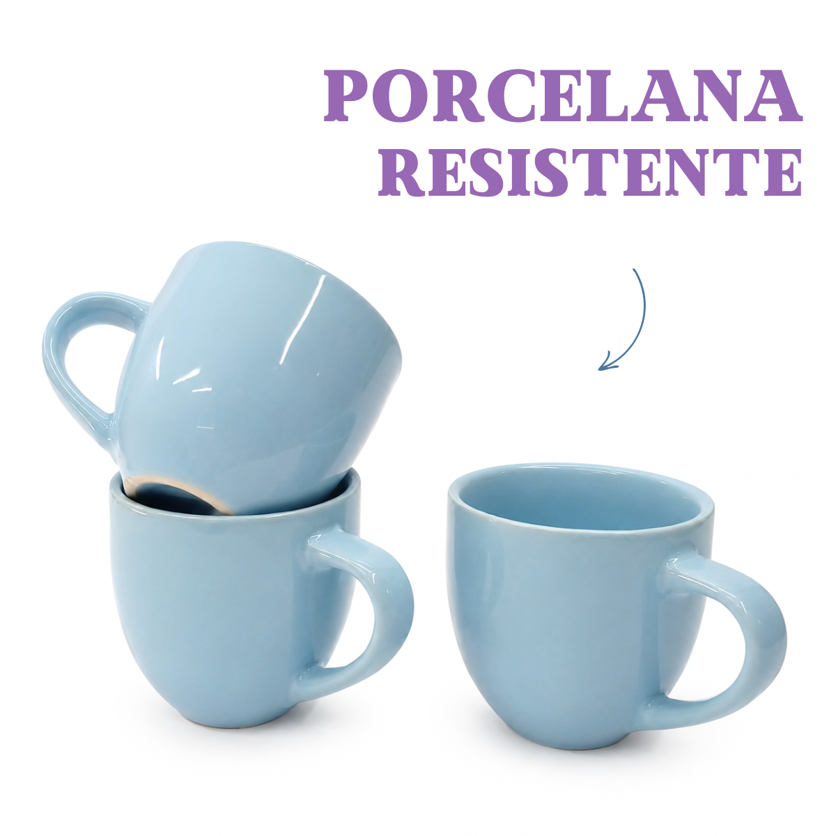 Xicara de Café Porcelana Azul 95ml