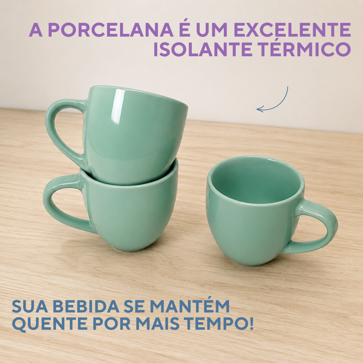 Xicara de Café Porcelana Verde 95ml