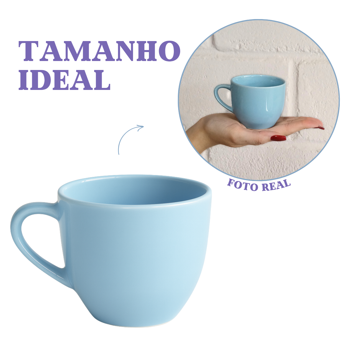 Xicara Chá Porcelana Azul