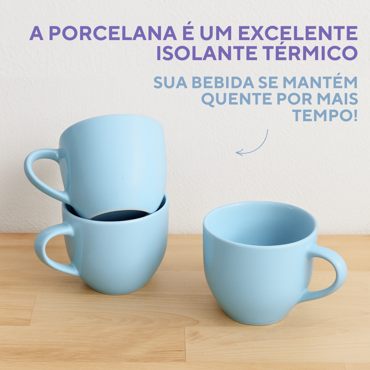 Xicara Chá Porcelana Azul
