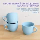 Xicara Chá Porcelana Azul