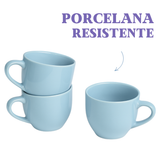 Xicara Chá Porcelana Azul