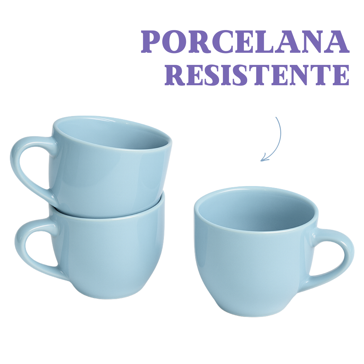 Xicara Chá Porcelana Azul