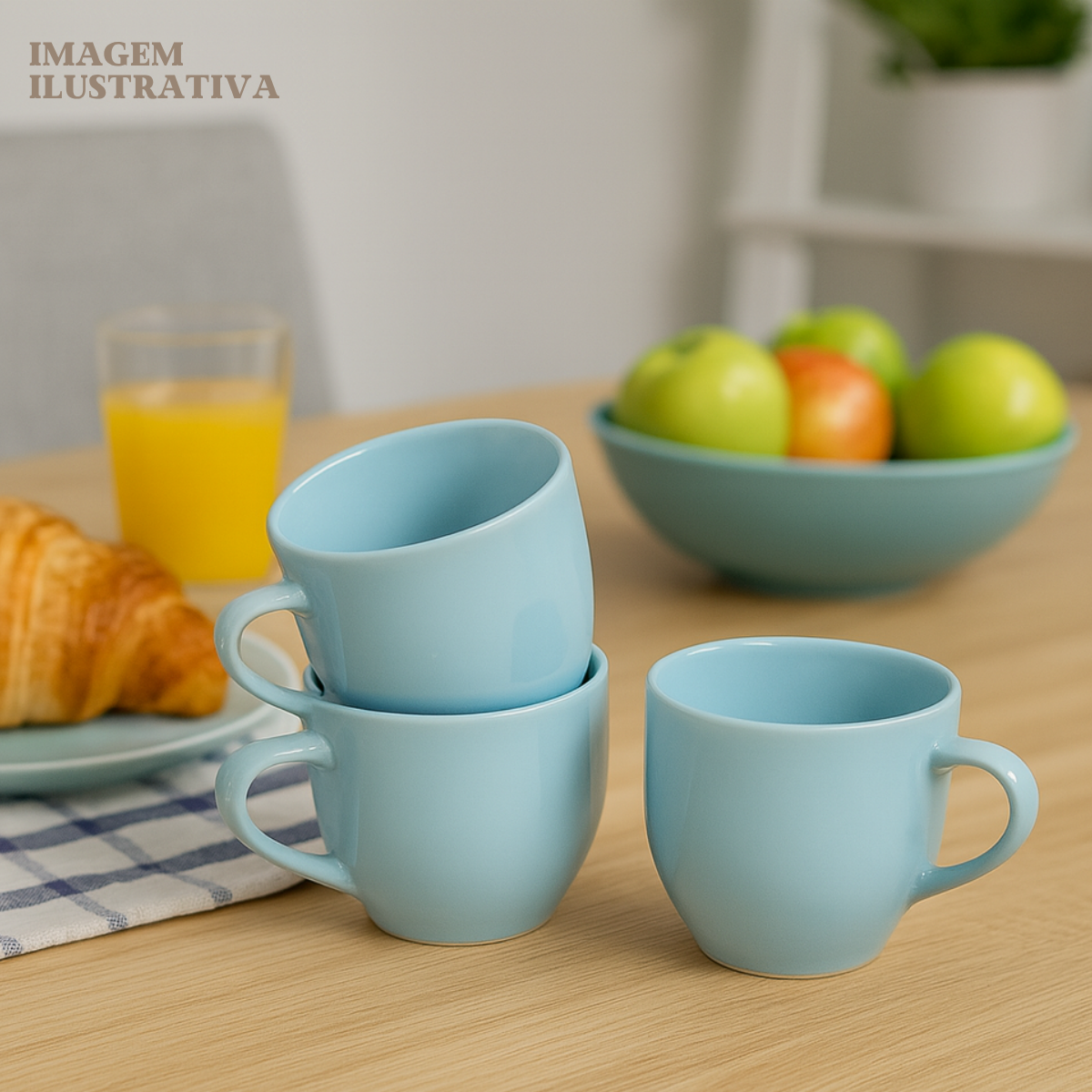 Xicara Chá Porcelana Azul