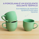 Xicara Chá Porcelana Verde