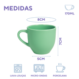 Xicara Chá Porcelana Verde
