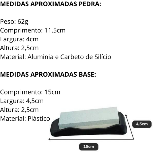 Pedra de Afiar Facas Com Suporte