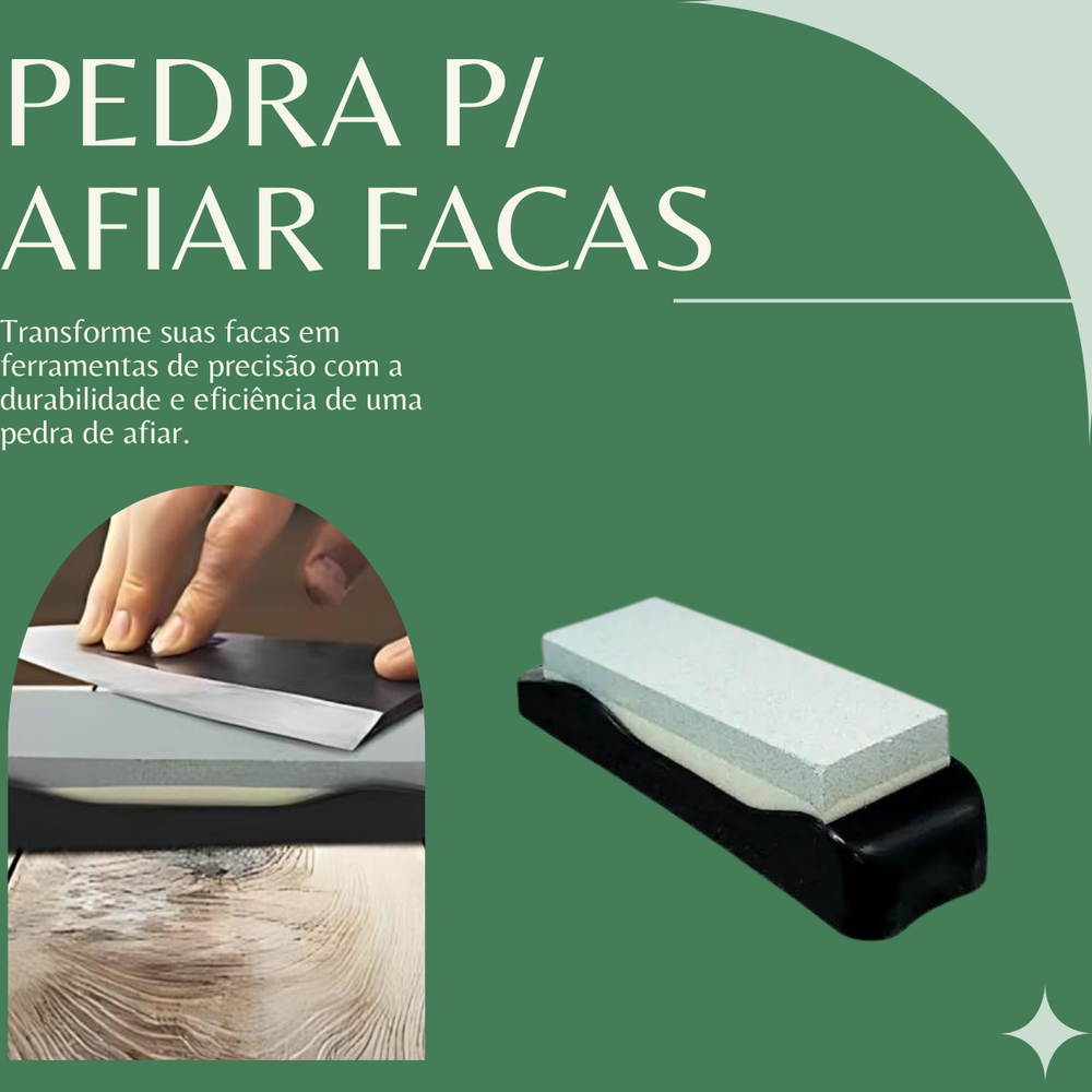 Pedra de Afiar Facas Com Suporte - A Gourmet