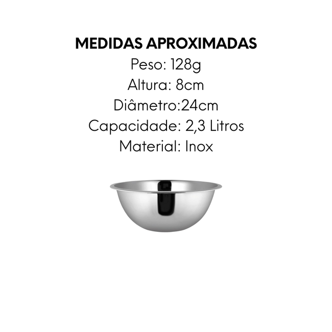 Tigela Bowl Fundo de Aço Inox Main Image