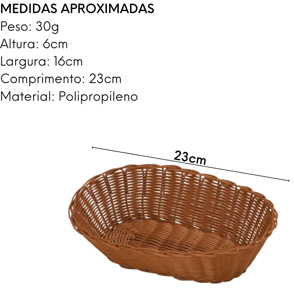 Cesta Oval Sintética de Polipropileno 23cm - A Gourmet
