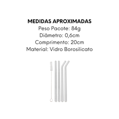 Conjunto 4 Canudos Boro Com Escova de Limpar - A Gourmet
