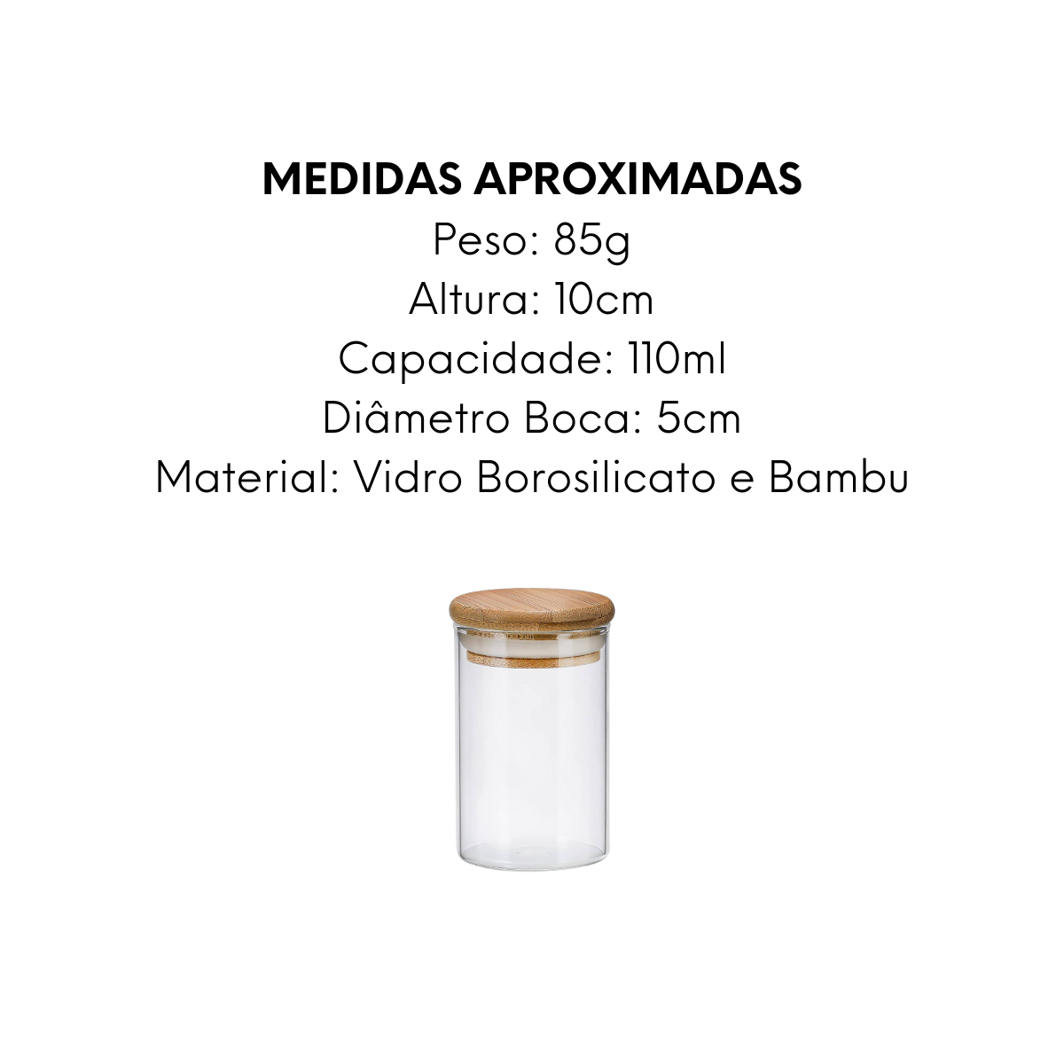 Pote Hermético de Vidro Brosilicato 110ml - A Gourmet