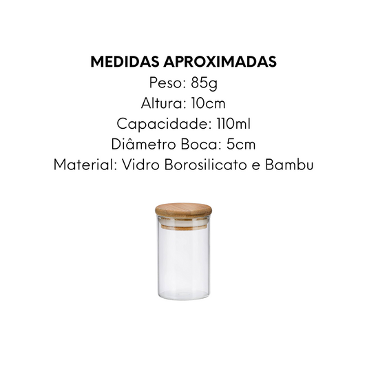 Pote Hermético de Vidro Brosilicato 110ml