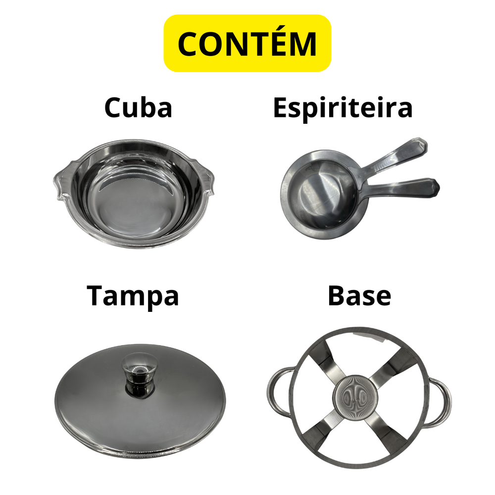 Rechaud Redondo Perfectha em Aço Inox - A Gourmet