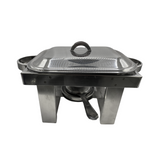 Rechaud Retangular Pequeno de Aço inox 1,3L - A Gourmet