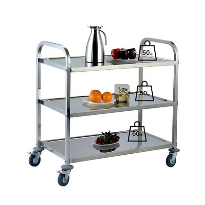 Carrinho Organizador de Aço Inox 3 Niveis - A Gourmet