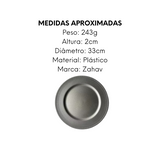Prato Sousplat 33cm Plastisco Prata Zahav