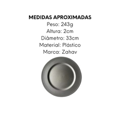 Prato Sousplat 33cm Plastisco Prata Zahav