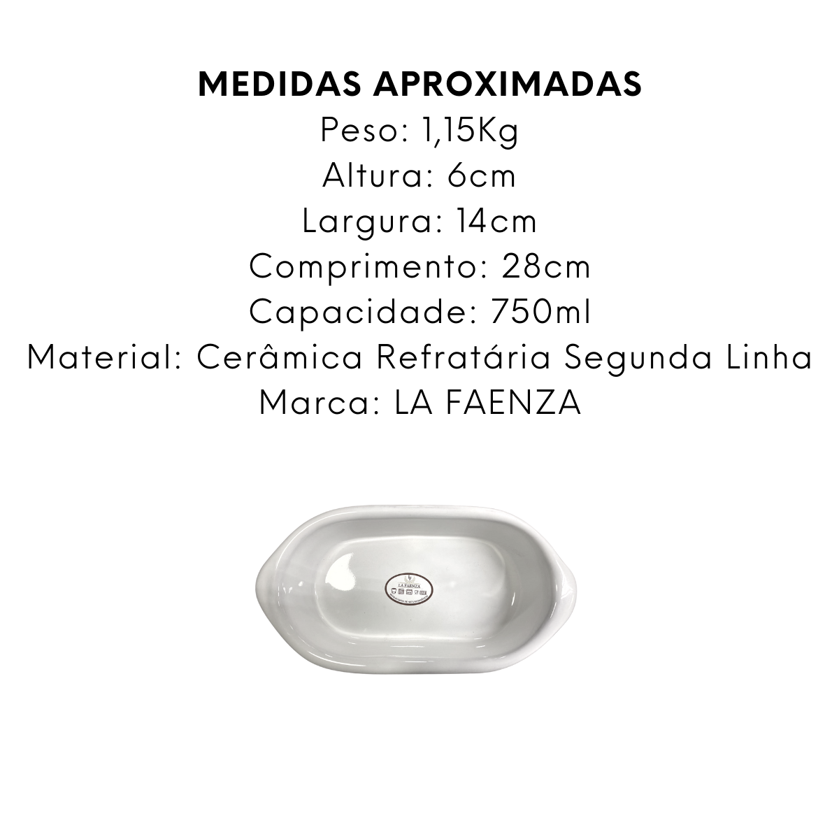 Assadeira Retangular Segunda Linha N1 750ml - A Gourmet