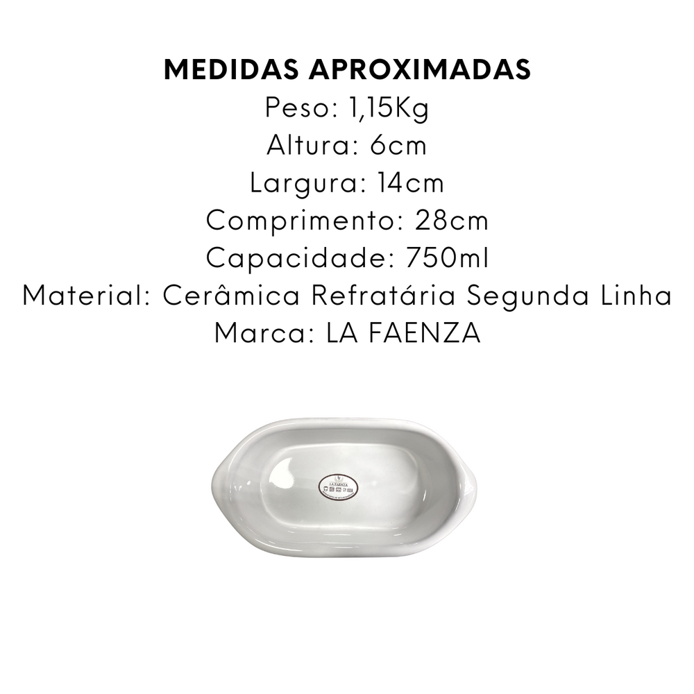 Assadeira Retangular Segunda Linha N1 750ml - A Gourmet