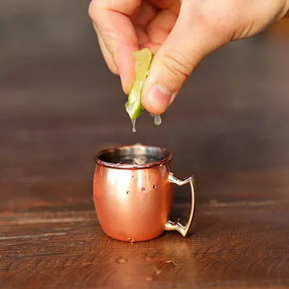 Mini Caneca Moscow Mule Inox Bronze 60ml Mimo Style
