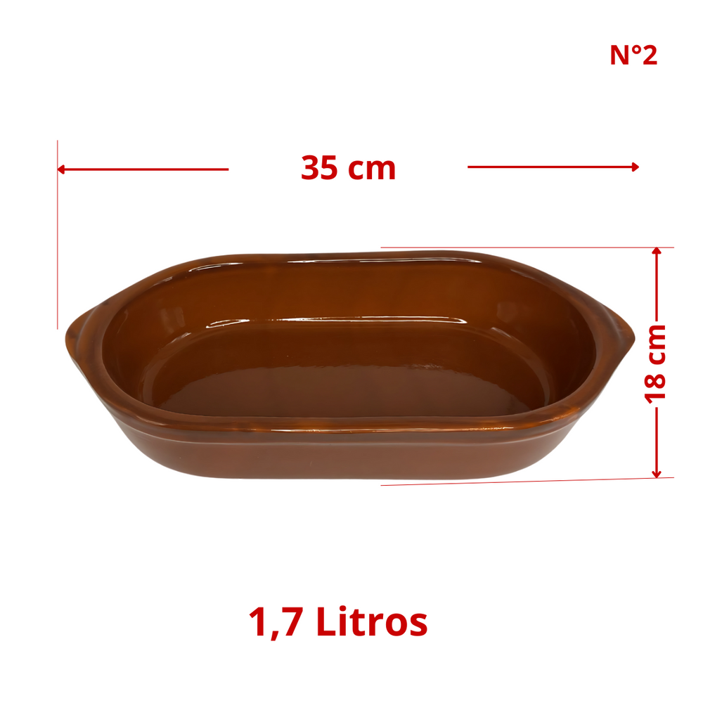 assadeira de ceramica barro 1,7litros
