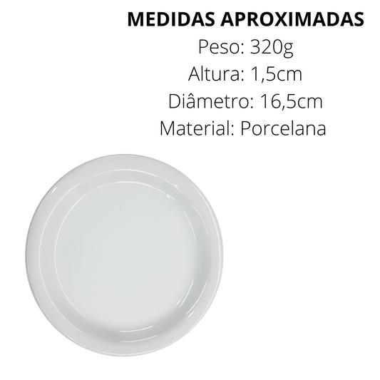 Prato de Sobremesa Pão de Porcelana Segunda Linha