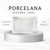 Prato de Porcelana Segunda Linha Retangular Piatto 31cm - A Gourmet
