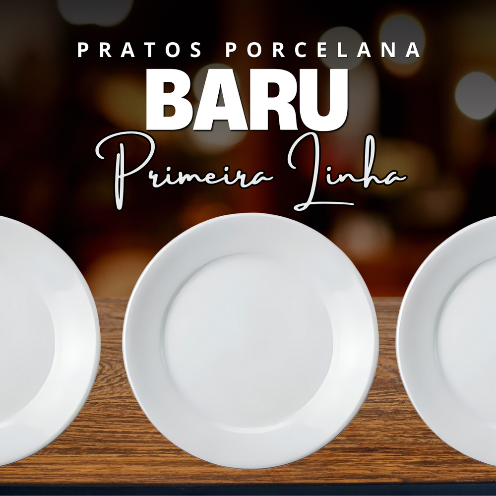 Prato Raso Baru 25cm Primeira Linha de Porcelana - A Gourmet