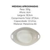 Tigela Oval Com Alça 27,5cm Melamina