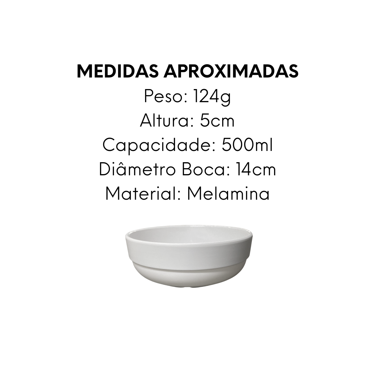 6 Tigela Bowl de melamina P 500ml - A Gourmet