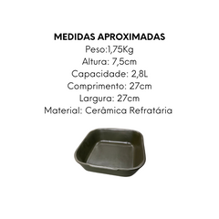 Travessa Quadrada G 27cm Petróleo - A Gourmet