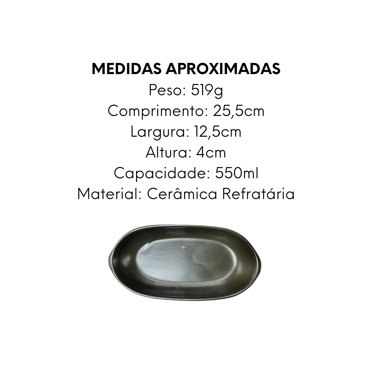 Travessa Oval P Petróleo 900ml - A Gourmet