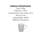 Caneca Copo Porcelana 240ml - A Gourmet