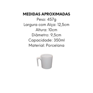 Caneca Porcelana 350ml - A Gourmet