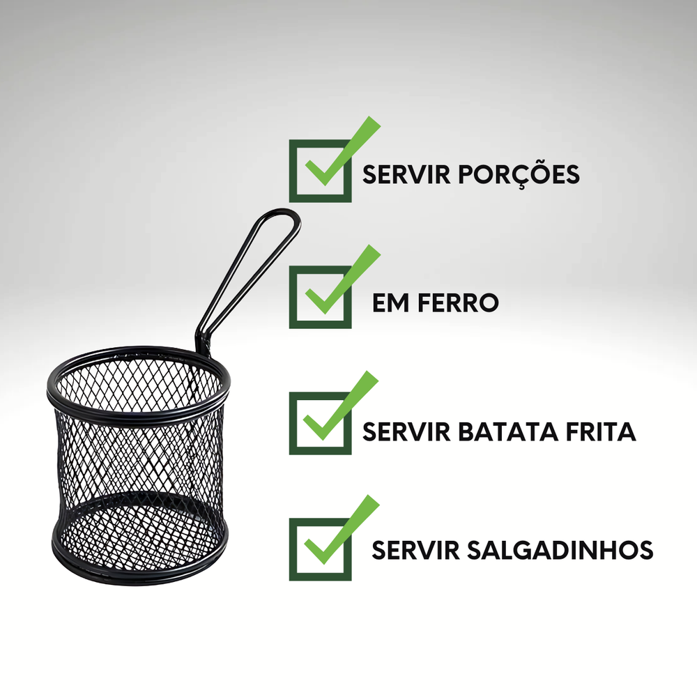 Cesto de Servir em Ferro Preto - A Gourmet
