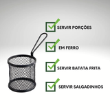 Cesto de Servir em Ferro Preto