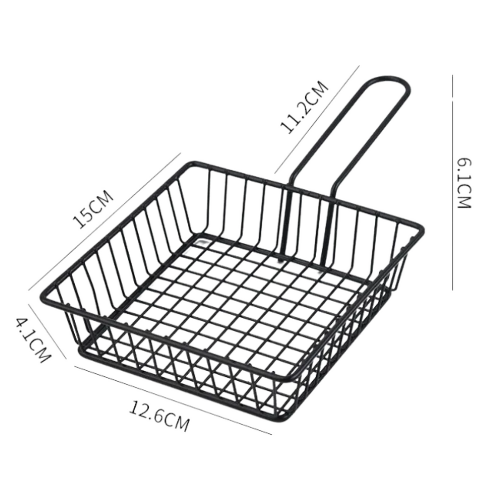 Cesto de Servir Porções em Ferro Preto Imporiente