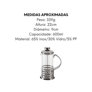 Cafeteira Prensa Francesa 600ml - A Gourmet