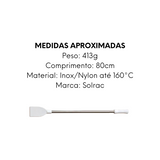Pá Remo Polietileno Cabo Aço Inox Cozinha Profissional 80cm Soirac
