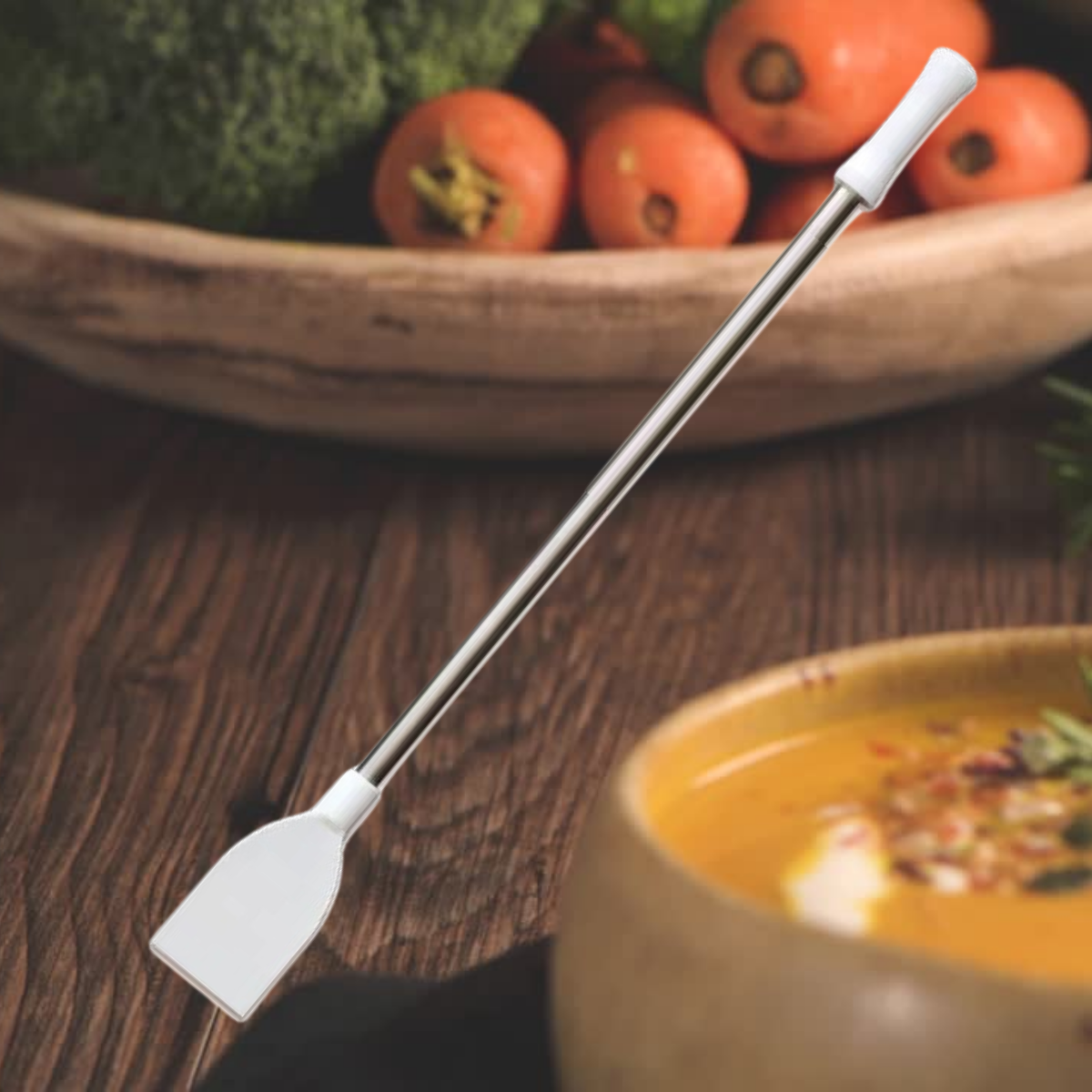 Pá Remo Polietileno Cabo Aço Inox Cozinha Profissional 80cm