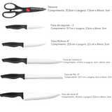 Kit Facas 7 Peças Com Suporte em Madeira Clink