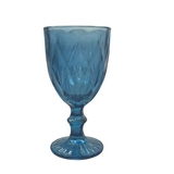 Taça Agua Diamond em Azul Vidro