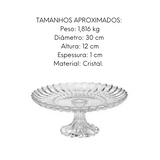 Centro de Mesa Cristal Jenova Com Pé 30cm Class Home
