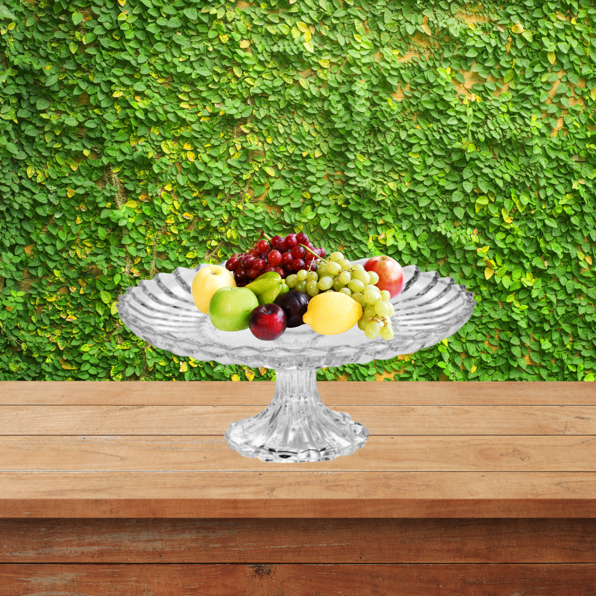 Centro de Mesa Cristal Jenova Com Pé 30cm Class Home