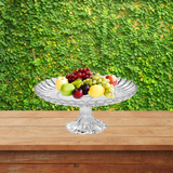 Centro de Mesa Cristal Jenova Com Pé 30cm Class Home