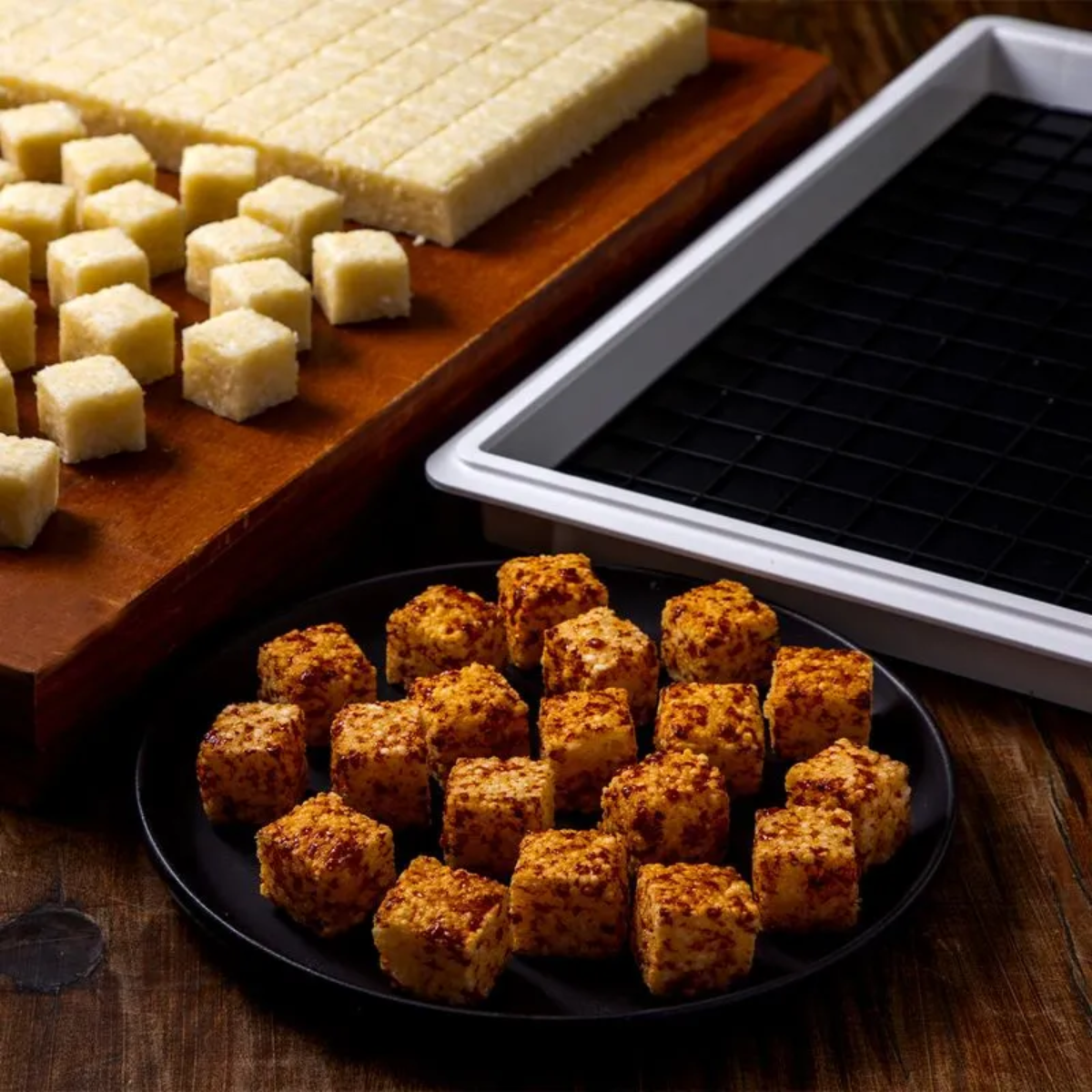 Forma dadinho de tapioca em silicone